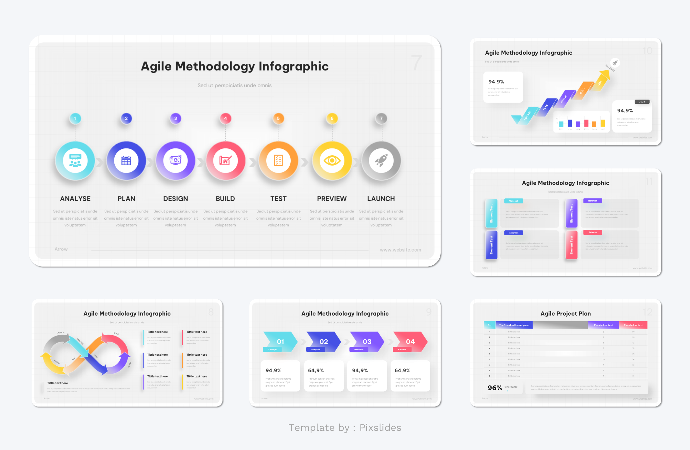 Agile Methodology Infographic PowerPoint Template, Presentation Templates