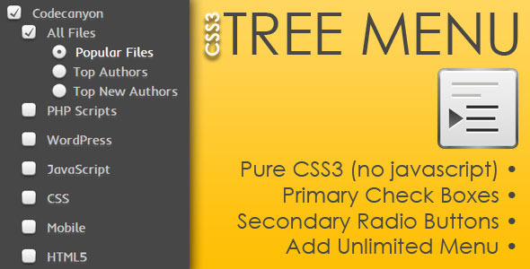 CSS3 Tree Menu - CodeCanyon 4343299