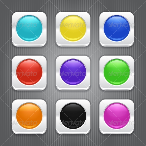 Set of Color App Icons. - Web Technology
