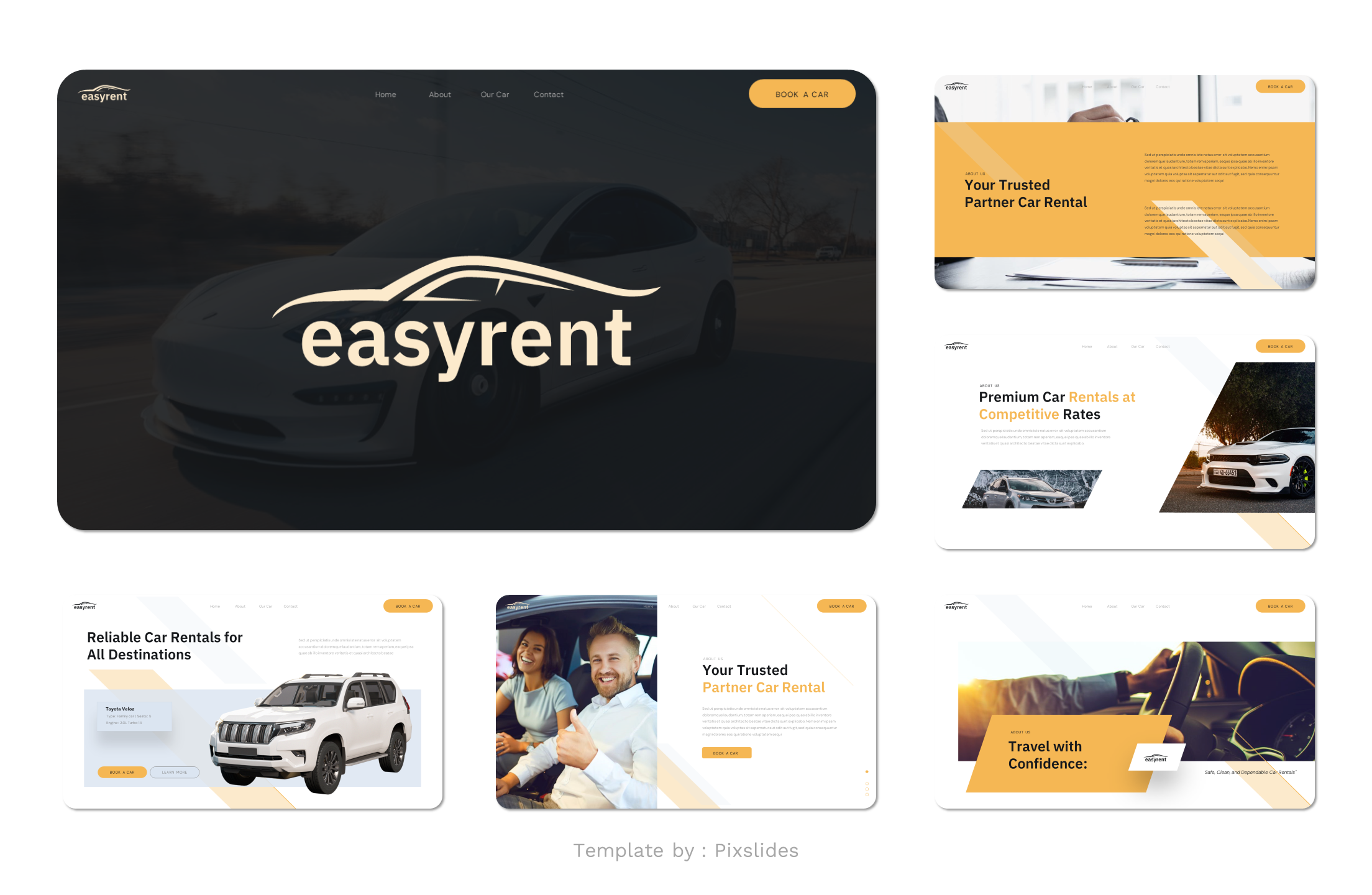 Easyrent - Car Rental Keynote Presentation Template, Presentation Templates