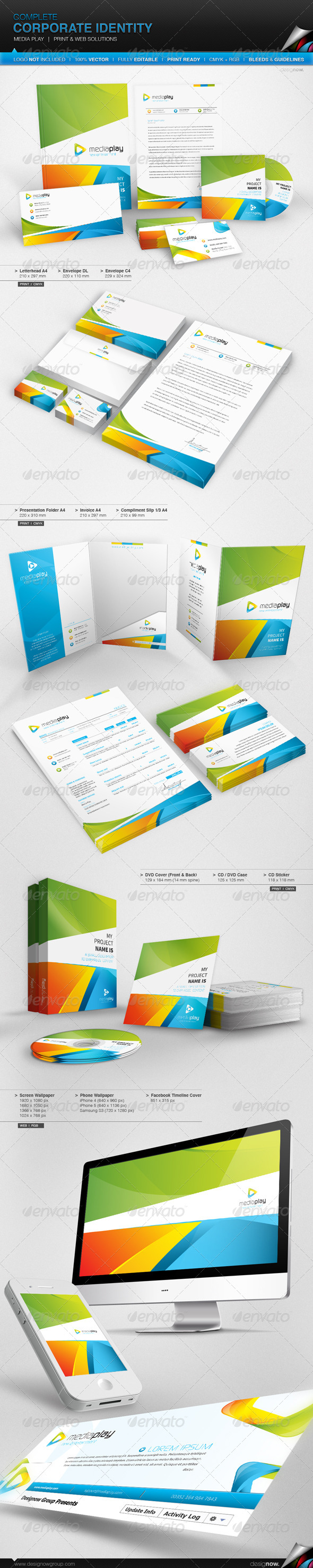 Corporate Identity - Media Play - Stationery Print Templates