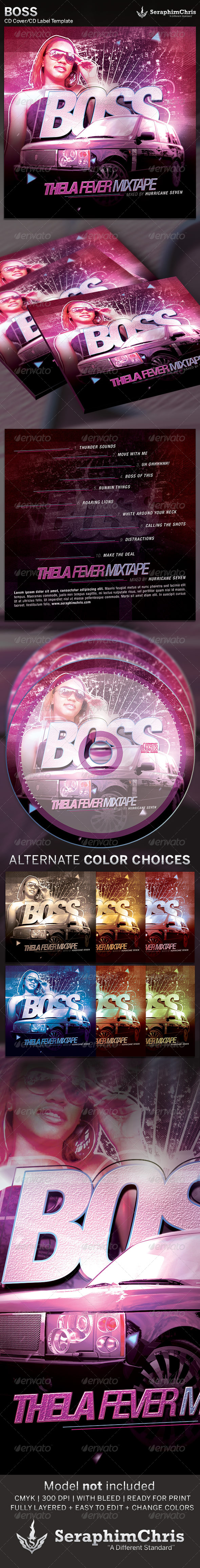 Boss: CD Cover Artwork Template - CD & DVD Artwork Print Templates