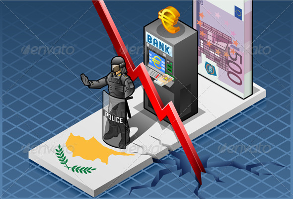 Isometric Cyprus Crisis - Conceptual Vectors