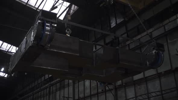 Heavy industry concept, interior inside the factory workshop alt