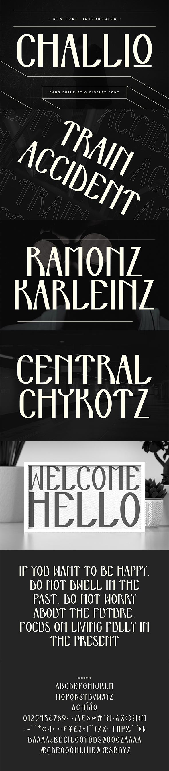 Challio Futuristic Display Font Preview