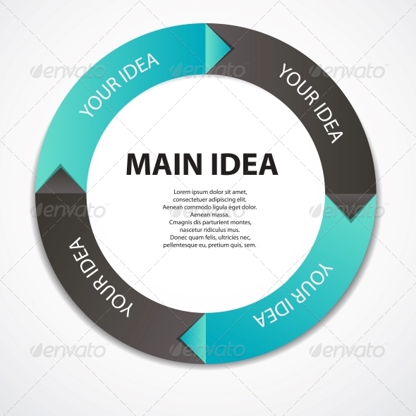 Concept of Colorful Circular Banners with Arrows - Concepts Business
