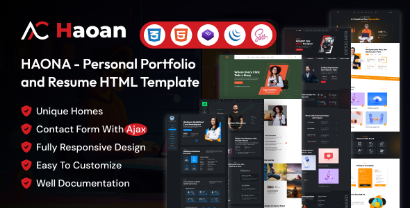 HAONA – Personal Portfolio and Resume HTML Template