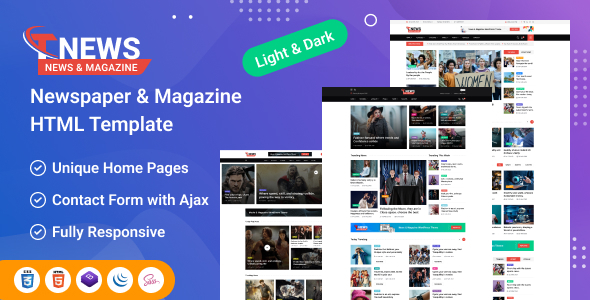 TNews Newspaper & Magazine HTML Template