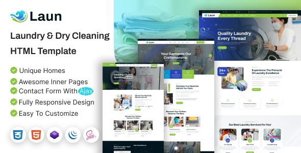 Laun - Laundry Service & Dry Cleaning HTML Template