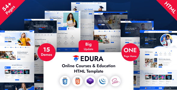 Edura – Online Courses & Education HTML Template + RTL