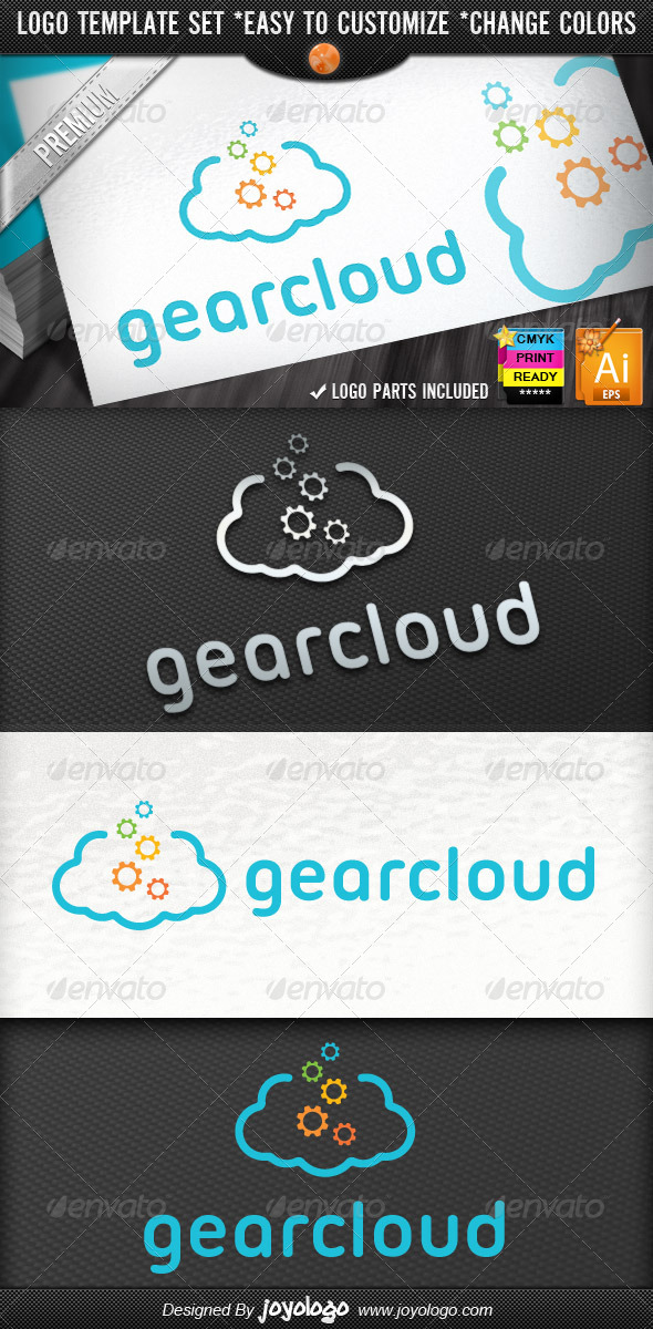 Internet Applications Pixel Gear Cloud Logo - Symbols Logo Templates