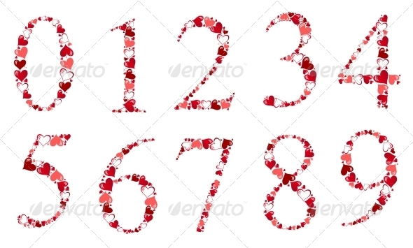 Number of Hearts Vector Illustration - Miscellaneous Vectors