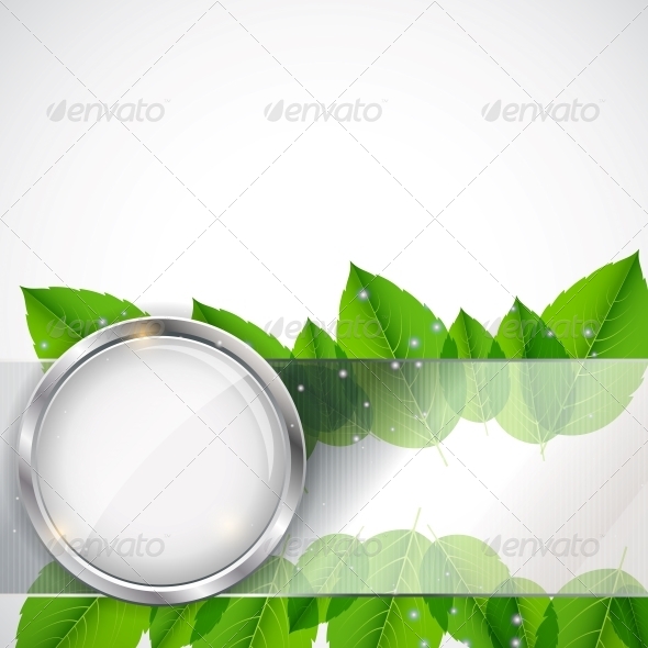 Abstract Background with Leaves and Glass Frame - Miscellaneous Vectors