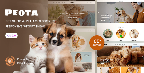 Peota - Pet Shop & Pet Accessories Responsive Shopify 2.0 Theme