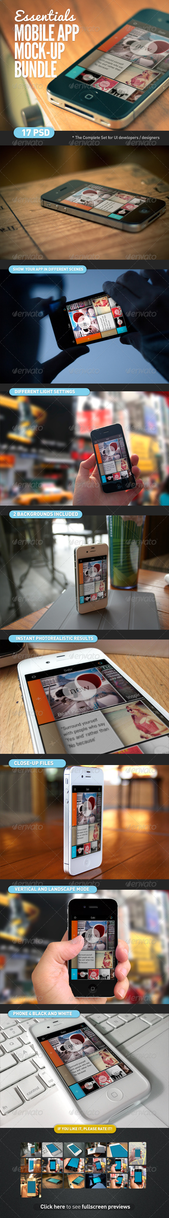 Mobile App | Screen Mock-Up Essentials Bundle - Mobile Displays