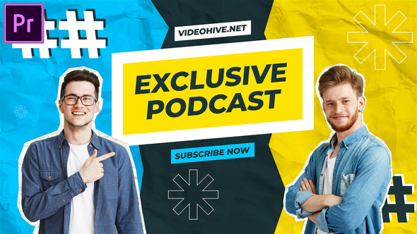 YouTube Podcast Intro MOGRT for Premier Pro Premiere Pro template preview