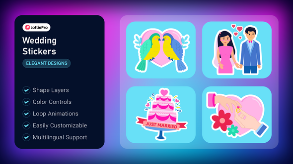Wedding Stickers Elements template preview