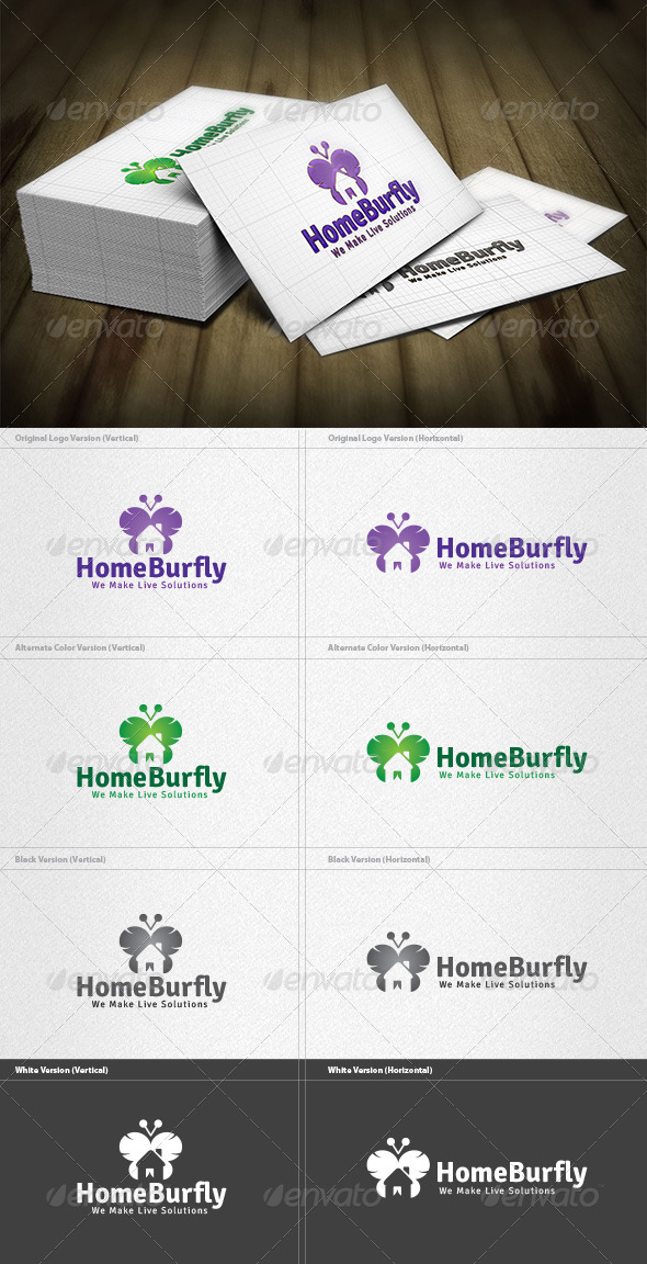 Butterfly Home Logo - Buildings Logo Templates
