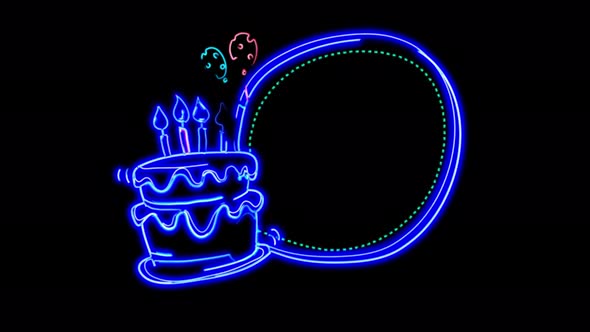 Abstract seamless Happy Birthday 4K video animation. Video animation of glowing