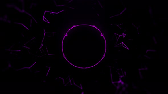 Bright glowing circular equalizer animation. alt
