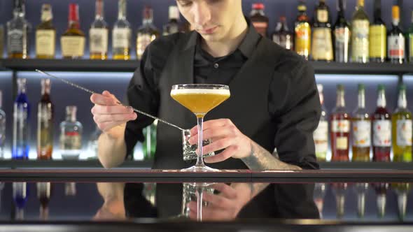 Barman Making Alcoholic Drink