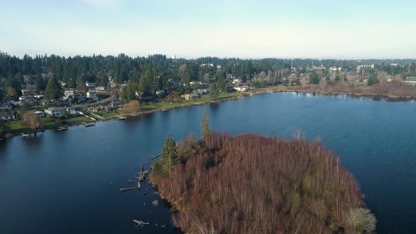 Lake Ballinger Mountlake Terrace Edmonds Washington Aerial Landscape View Of Waterfront alt