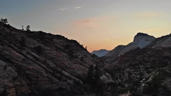 Zion Canyon National Park Amphitheater From Inspiration Point at Sunrise Utah USA alt