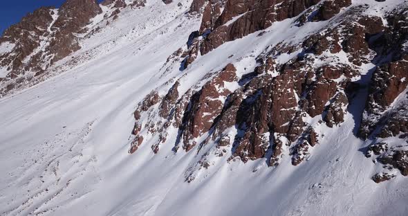 High Snowy Mountains Spruce Trees Grow in Places alt