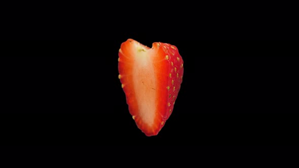 Slice Of Strawberry Rotating With Alpha Channel alt