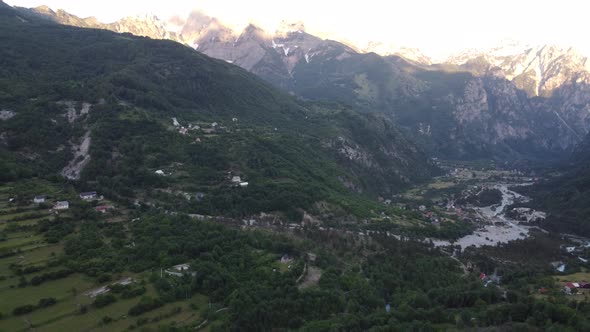 Beautiful Theth Valley Thethi in the Albanian Alps of Albania alt