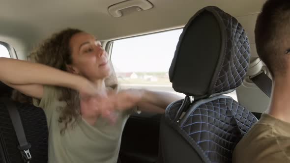 Woman Having Fun In Car alt