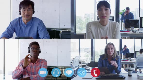 Visio call of healthcare worker during coronavirus Covid19 epidemic alt