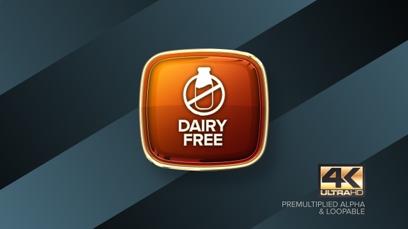 Dairy Free Rotating Badge 4K Looping Design Element
