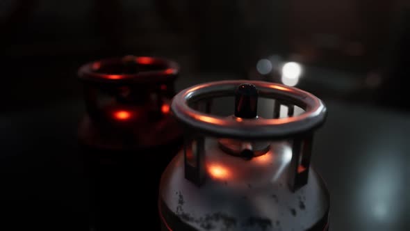 Welding Equipment Acetylene Gas Cylinder with Pressure Gauges on the Oxygen Tank alt