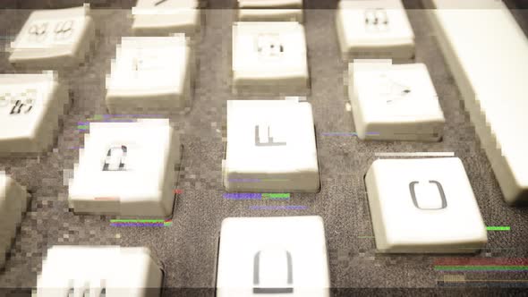 Macro Video of Vintage Computer Keyboard alt
