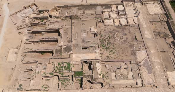 Aerial footage of the ancient remains of the coastal city of Caesarea, built under Herod the Great d alt