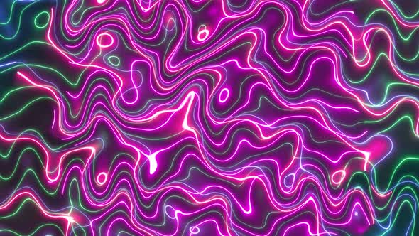 neon line wave background animation. Vd 2076