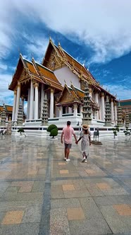 Wat Suthat Thepwararam Ratchaworahawihan the Royal Temple in Capital City Bangkok Thailand alt