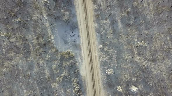 Winter Road From Above