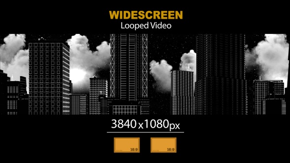 Widescreen Wireframe City Side 06