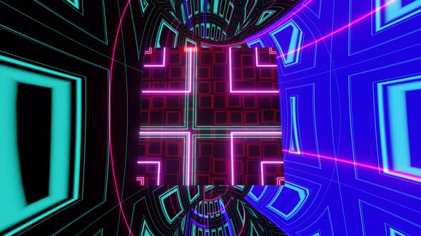 VJ Loop Abstract Surreal Psychedelic Rotating Neon Background