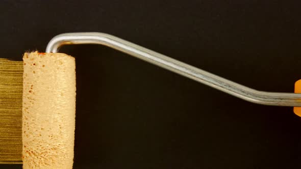 Abstract Brushstrokes of Gold Paint Brush Applied Isolated on a White Background alt