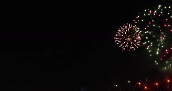 4K - Colorful firework balls. fps 59.94 alt