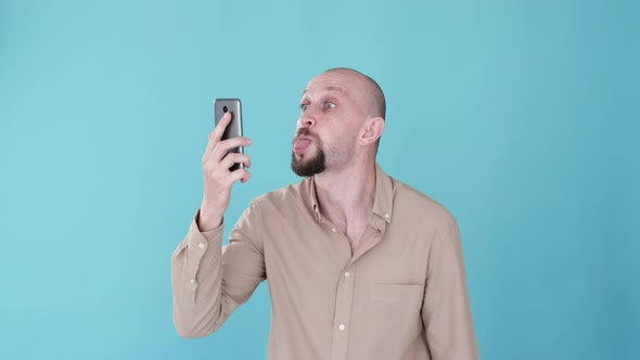 Fun Video Call Teasing Grimace Guy Phone Gif Loop alt