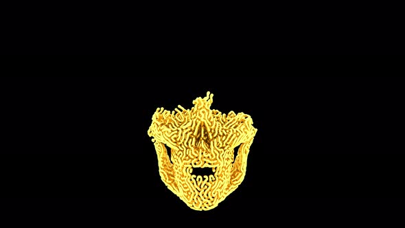 Skull Forming Out Of Golden Worms