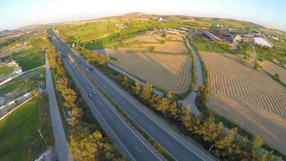 Aerial View of Picturesque Landscape of Mediterranean Suburban Territory alt
