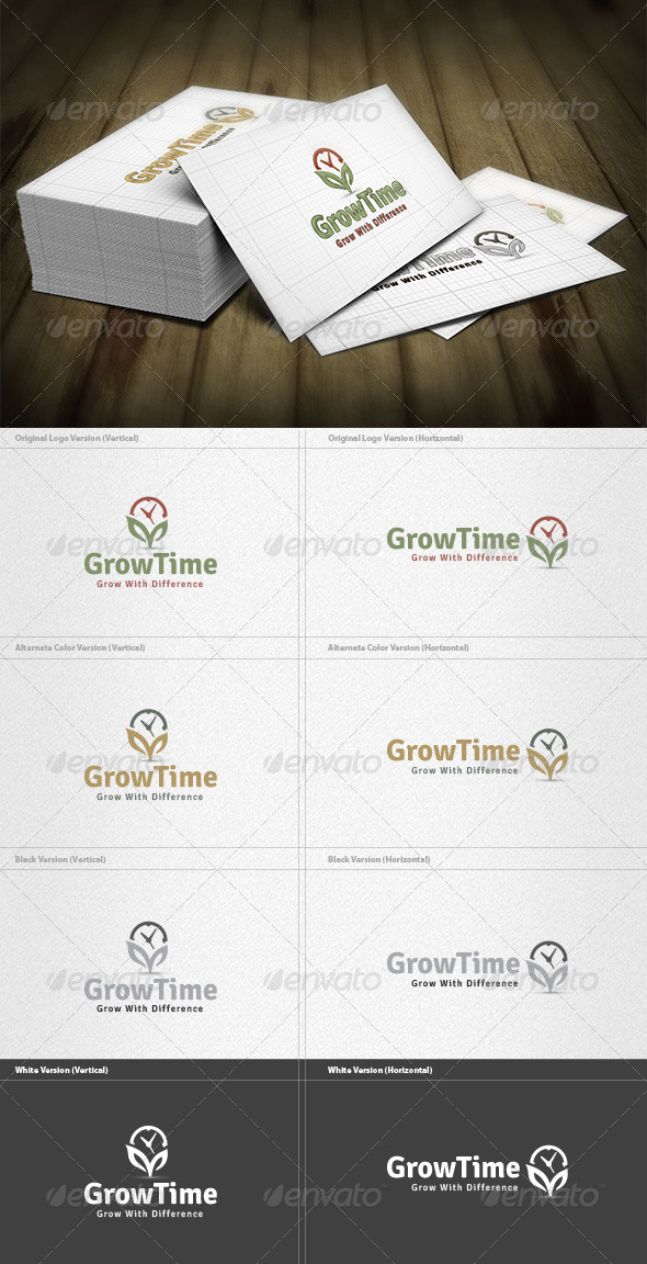 Grow Time Logo - Nature Logo Templates