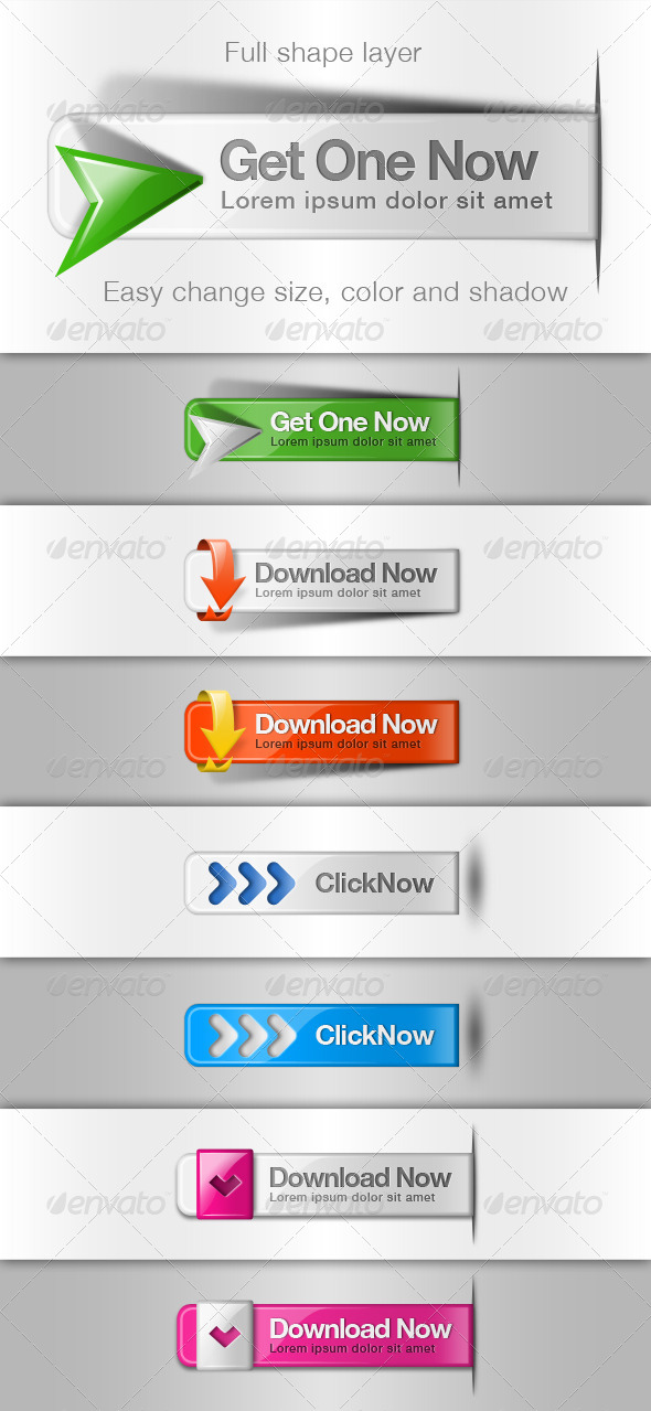 4 Web Buttons - Buttons Web Elements
