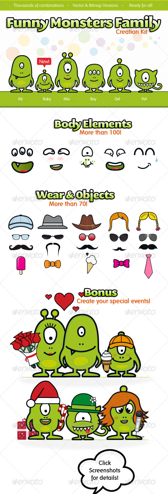 Monster Family Creation Kit - Monsters Characters