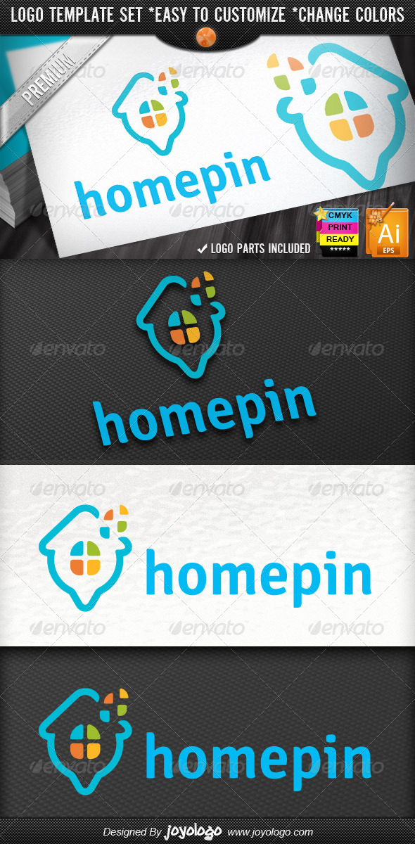 Pixel Windows Map Pointer Home Locator Logo - Buildings Logo Templates